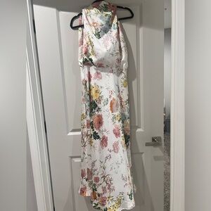 High neck floral dress